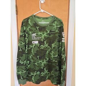 Nike USC Trojans Long Sleeve Camo T-Shirt College Graphic Tee Mens Small Green
